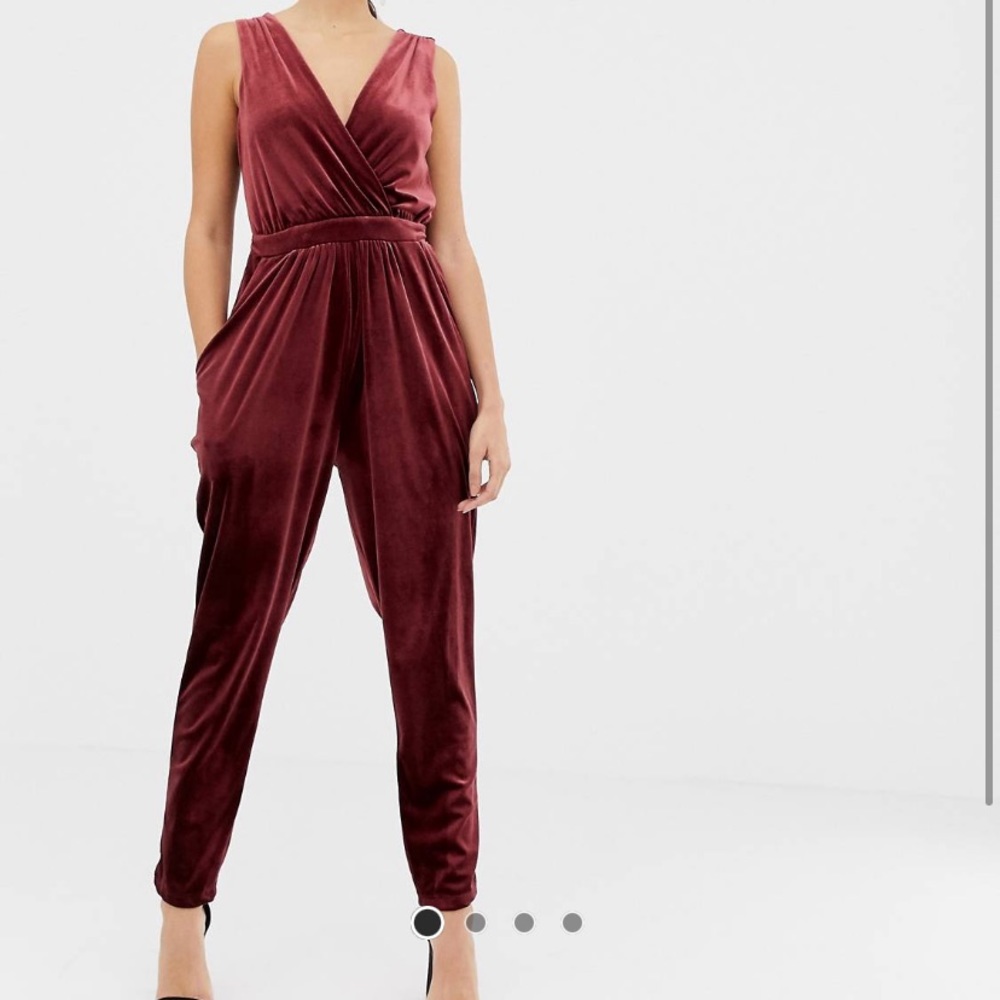 ASOS burgundy jumpsuit